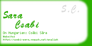 sara csabi business card