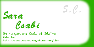 sara csabi business card